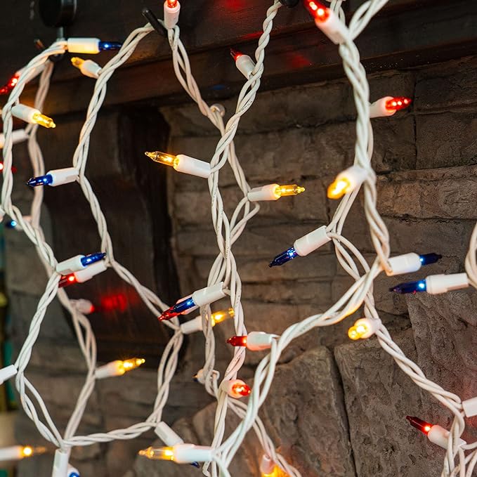 Patriotic Mini String Lights – 4th of July Decorations – 20 FT – 100 Count