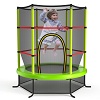Costway Round Trampoline 55'' Exercise W/ Safety Pad Enclosure