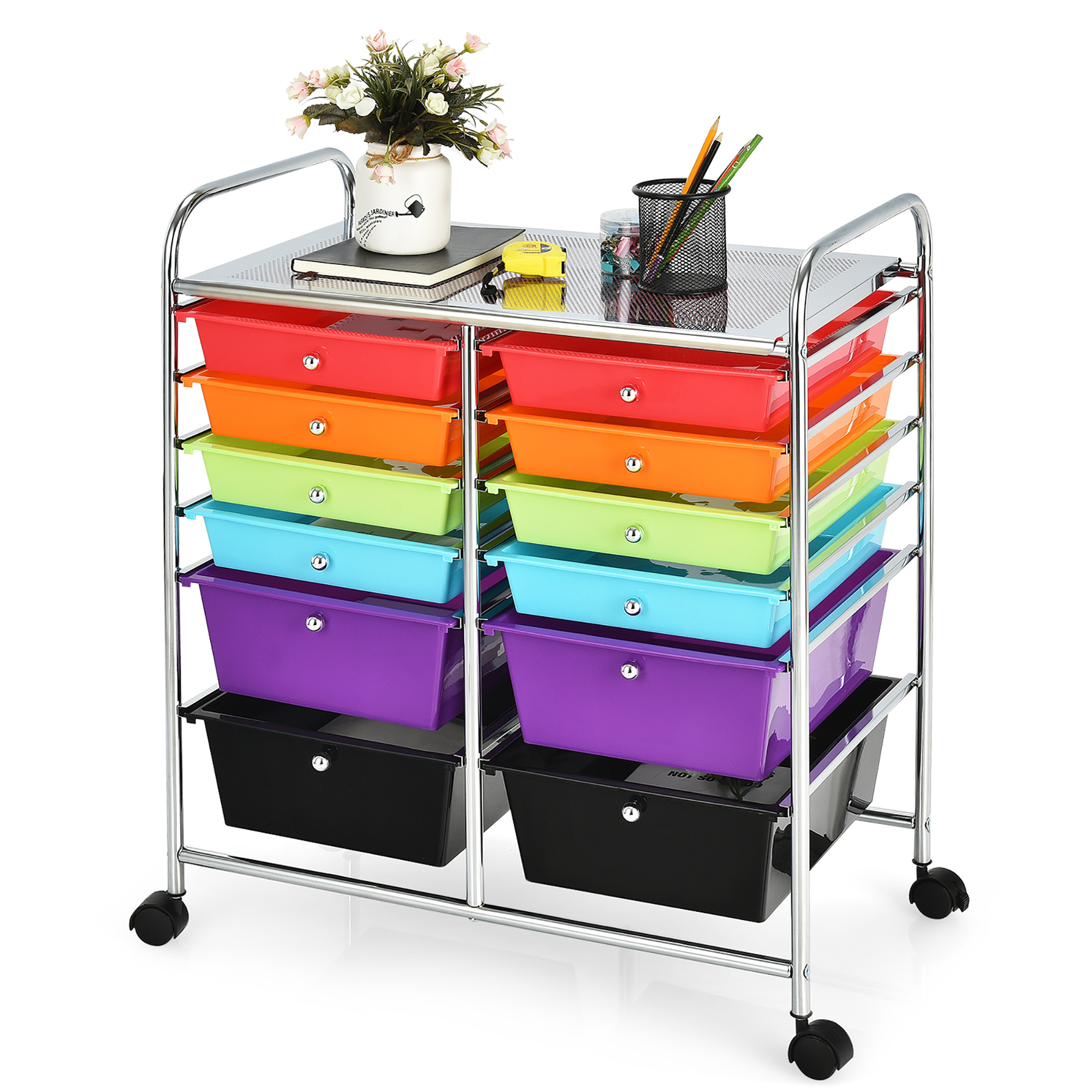 12 Drawer Storage Rolling Cart