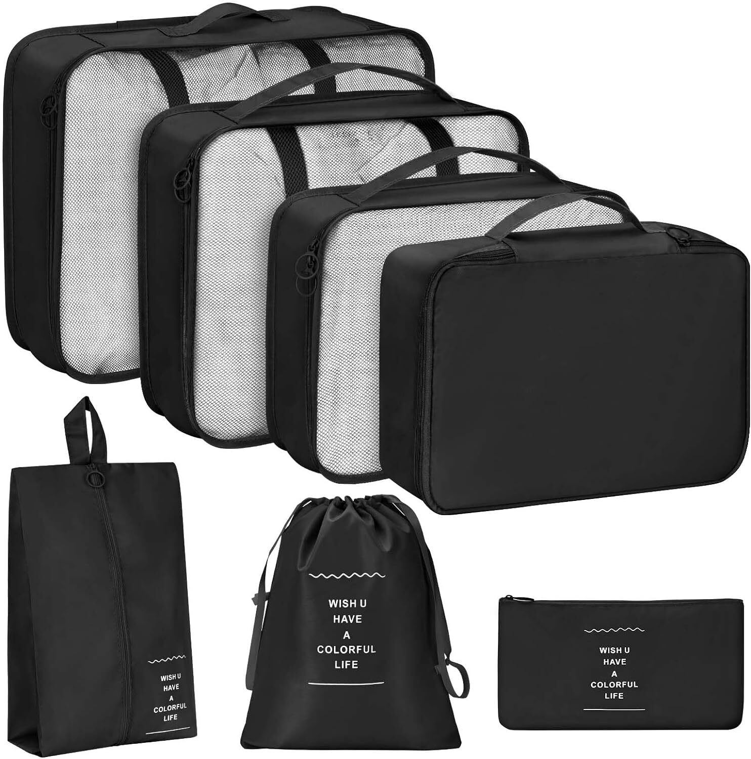 7Pcs/Set Travel Storage Bag for Clothes Luggage Packing Cube Suitcase Organizer