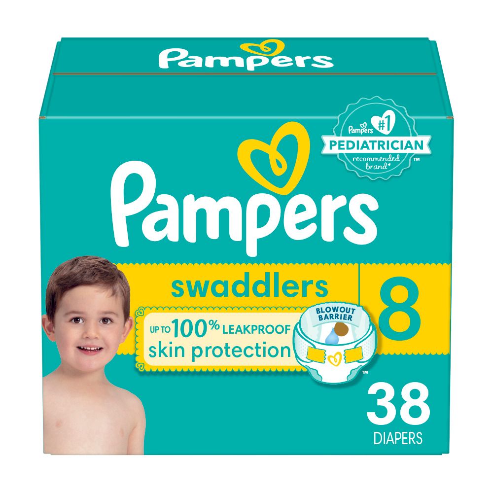 Pampers Swaddlers Active Baby Disposable Diapers Super Pack - Size 8 - 38ct