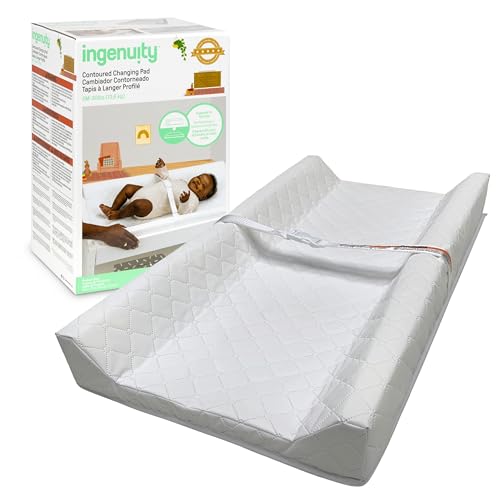 INGENUITY CONTOURED CHANGING PAD WITH WATERPROOF CHANGING LINER WHITE - New