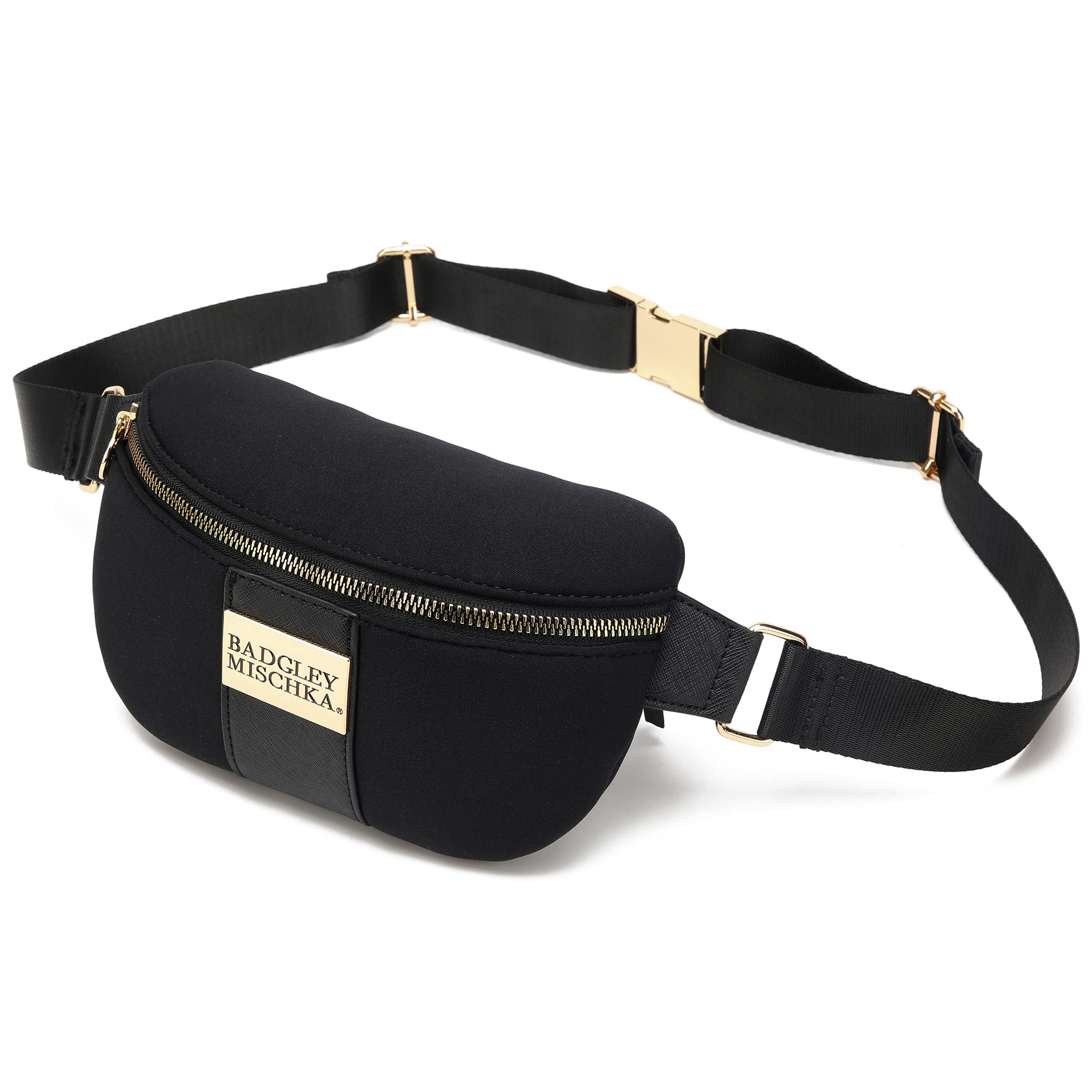 BADGLEY MISCHKA Sage Scuba and Vegan Leather Belt Bag