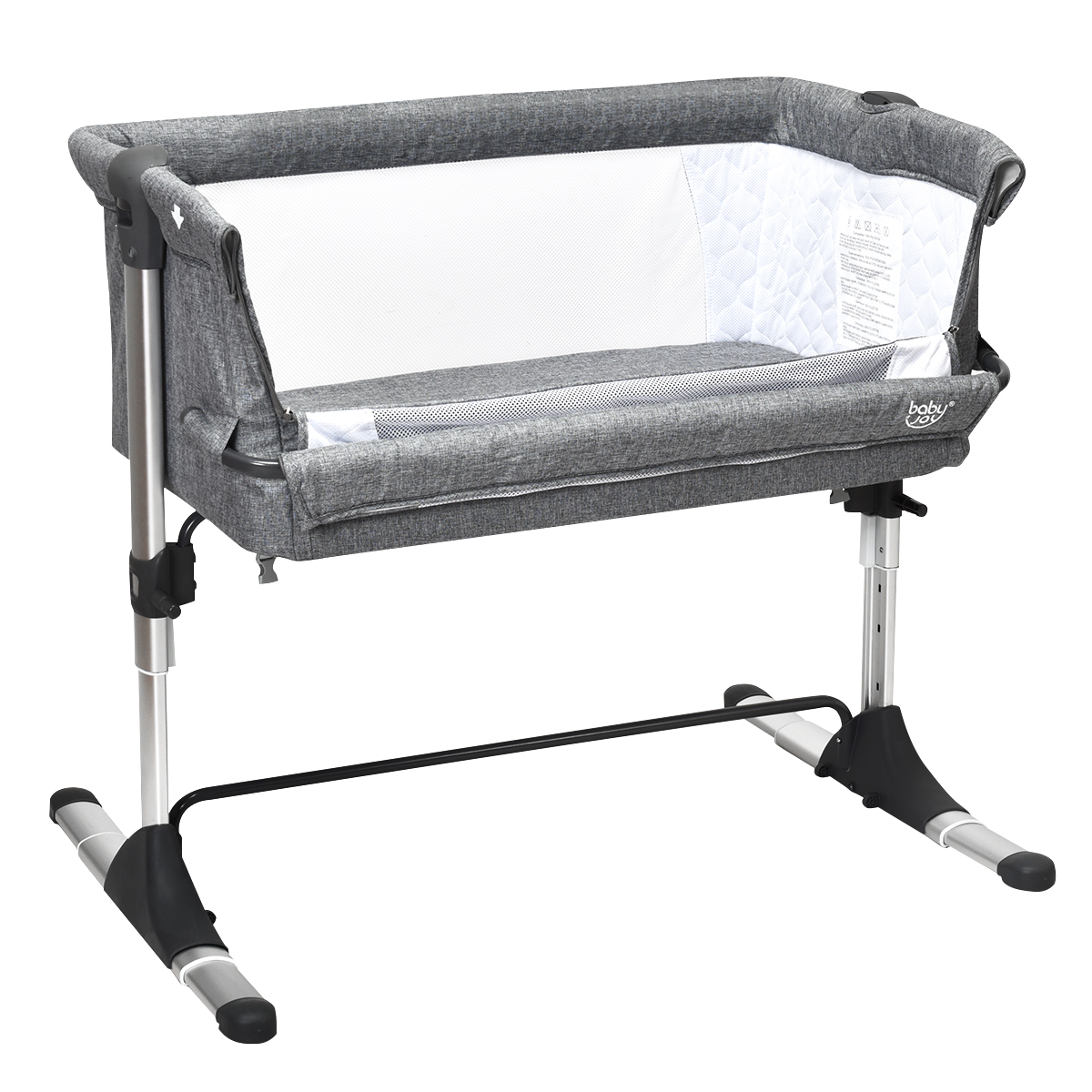Costway Bassinet Bed Side Crib Infant Sleeper Breathable Mesh with Carrying Bag Pink/Beige/Blue/Green/Grey
