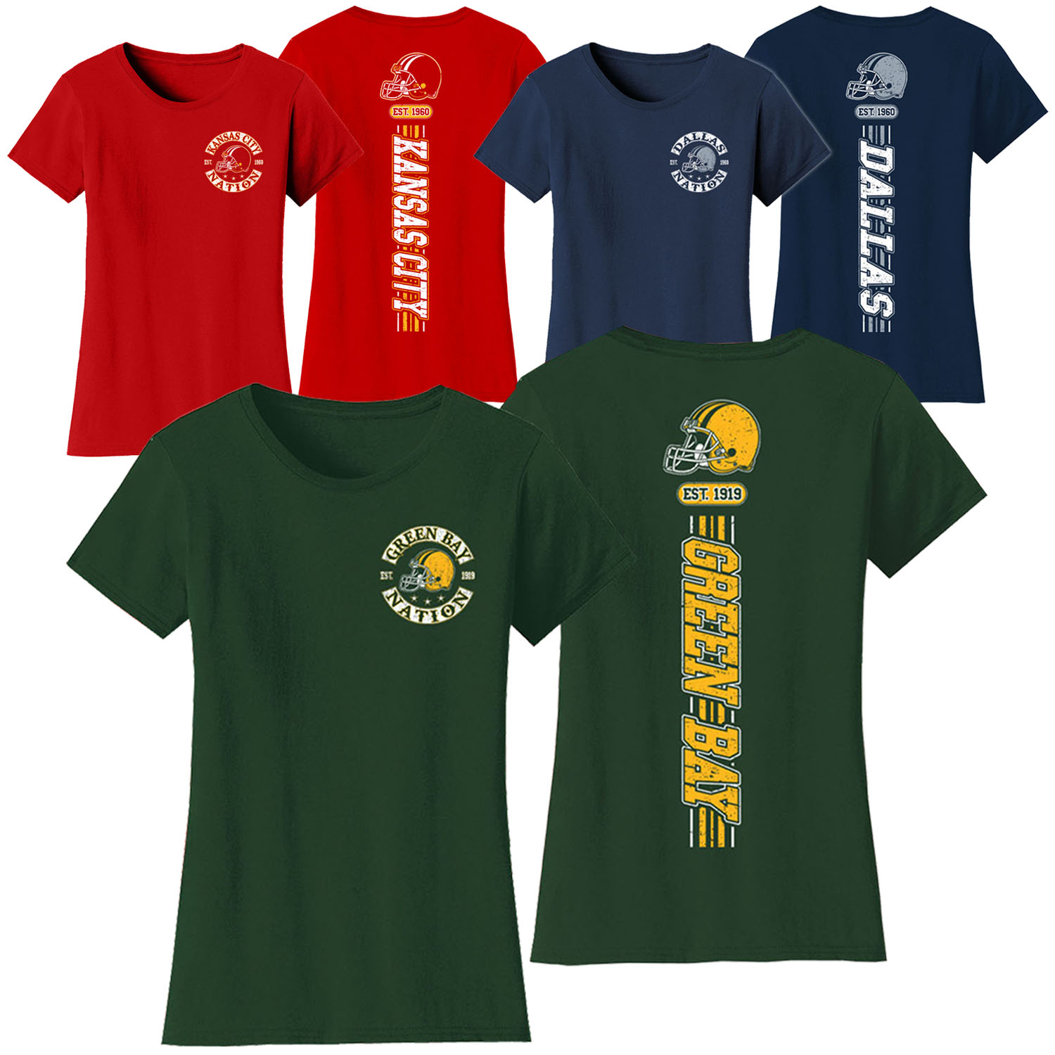 Women's Football Stripes T-Shirts