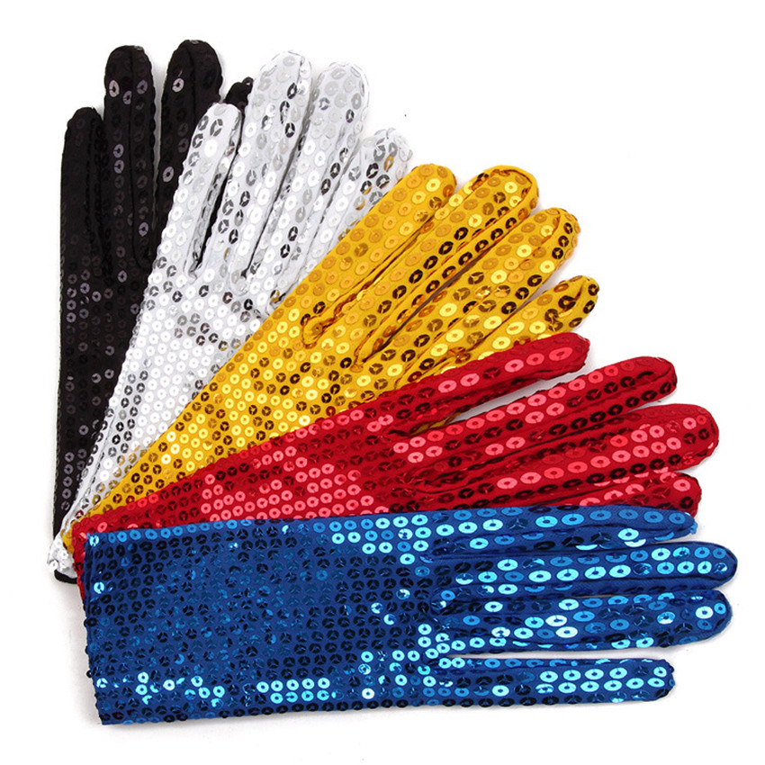 Festival Sparkle Sequin Wrist Gloves for Party Dance Event Adult Unise Festival Sparkle Sequin Wrist Gloves for Party Dance Event Adult Unise