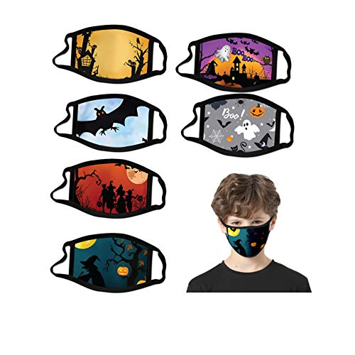6-Pack Assorted Halloween Kids Reusable Washable Masks