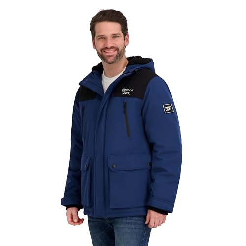 OMRB1716 REEBOK MEN'S INSULATED SOFTSHELL WINTER JACKET SIZE X-LARGE - DENIM
