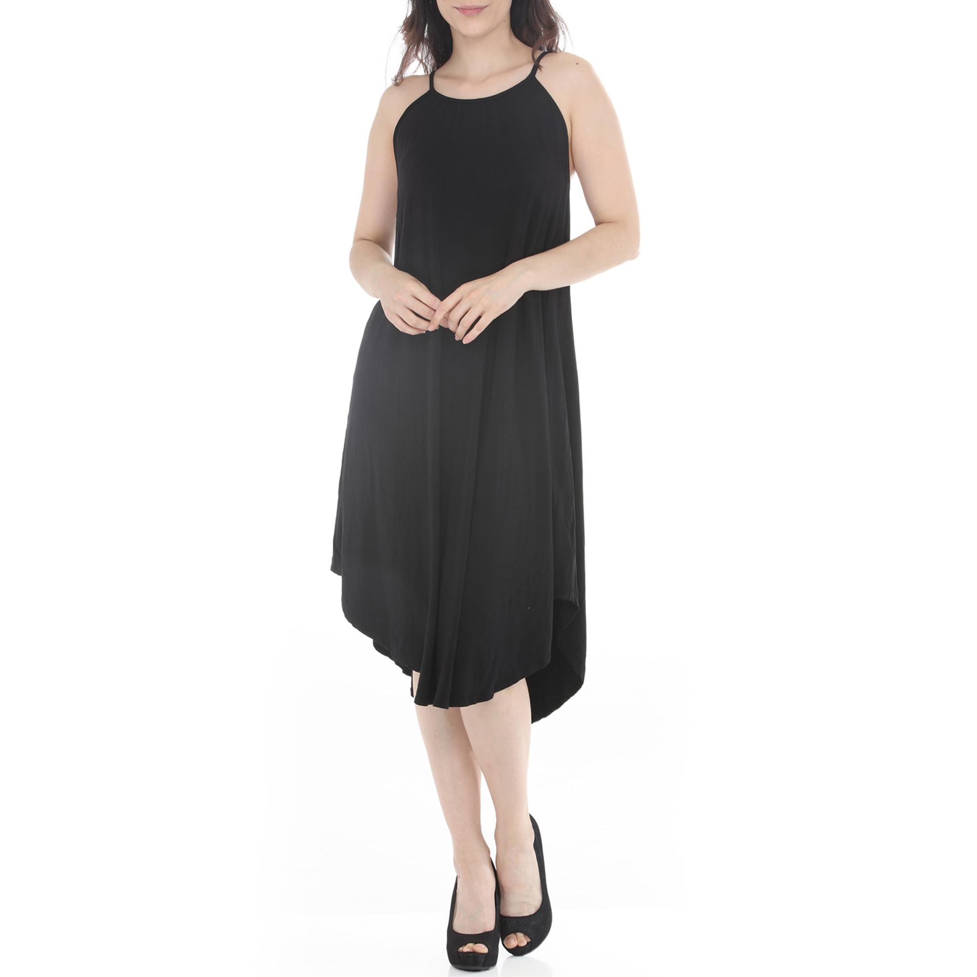 White Mark Women’s Halter Neck Swing Midi Dress, Sizes S-XL