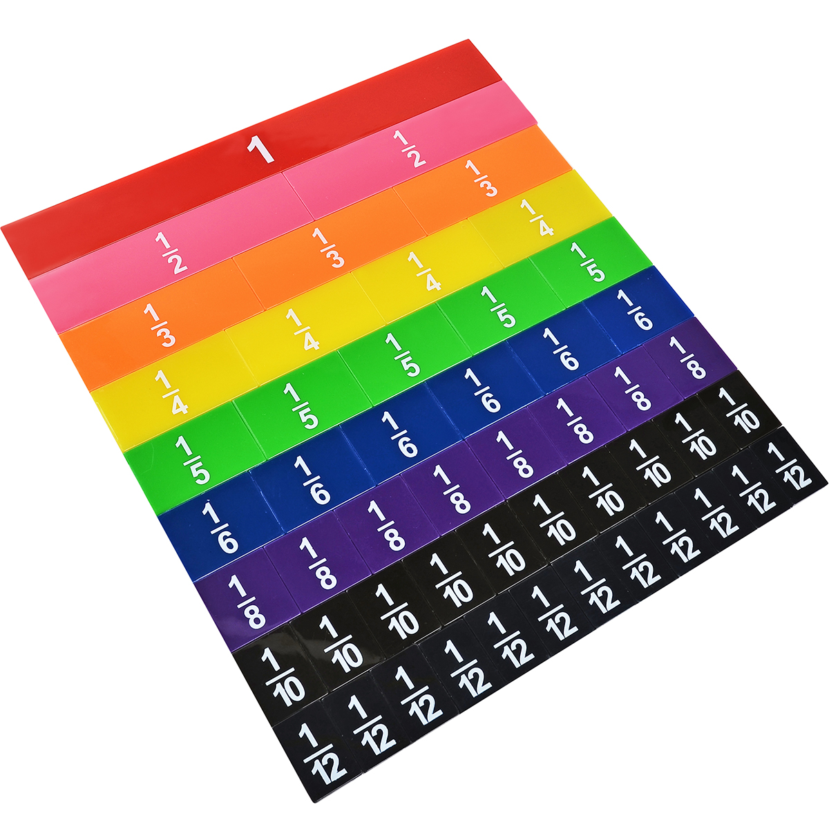 Zummy School Smart Color-Coded Fraction Tiles - Set of 51 - Multiple Colors