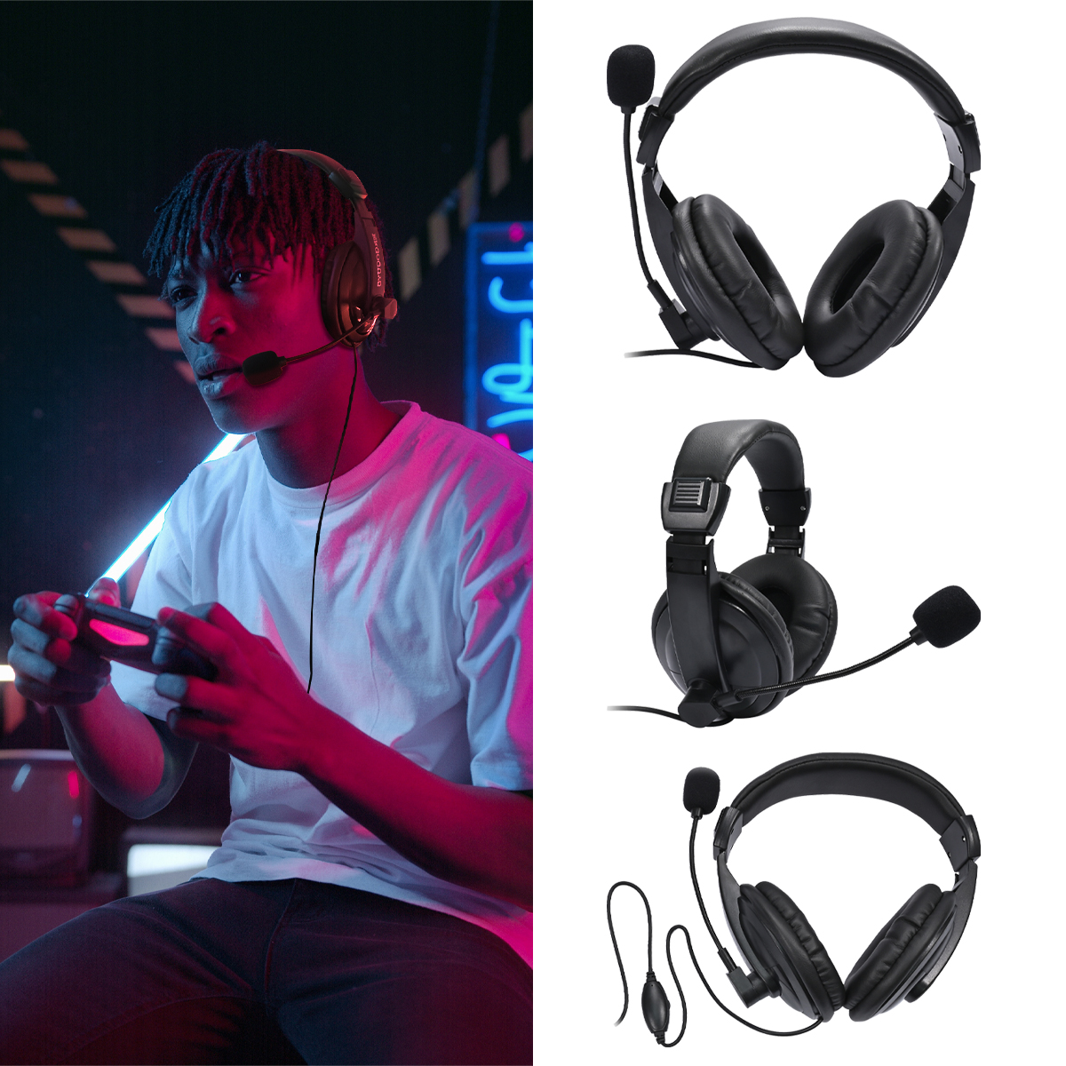 Zummy Wired Gaming Headset with Microphone for Game Counsel and PC