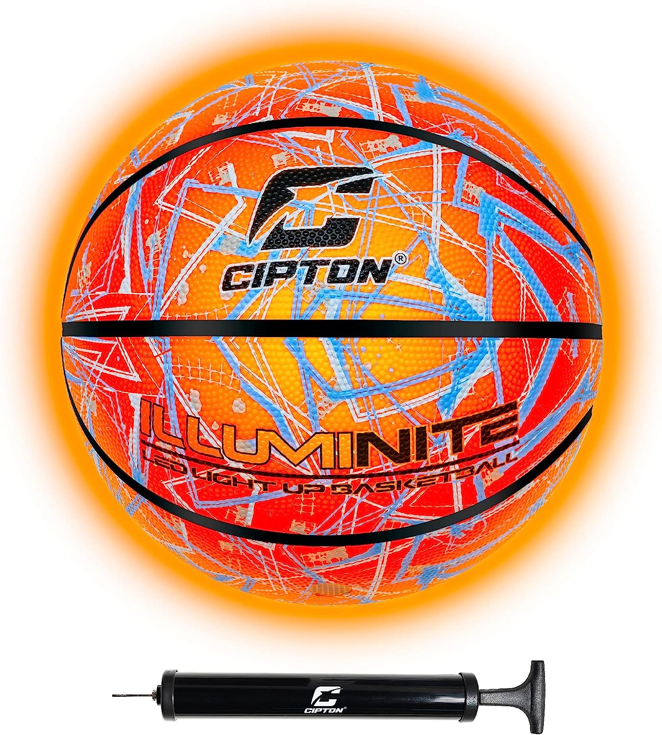 Cipton Basketball Light Up Rubber Basketball Official Size Ball 29.5 Inch