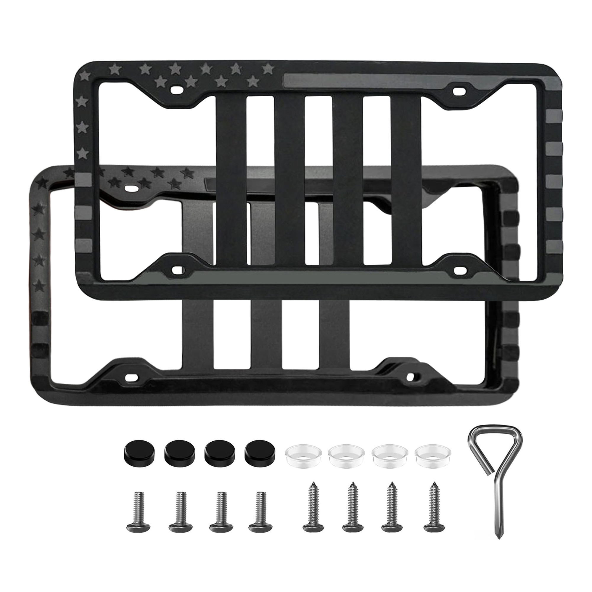 2-Pack Silicone American Flag License Plate Frame Holder