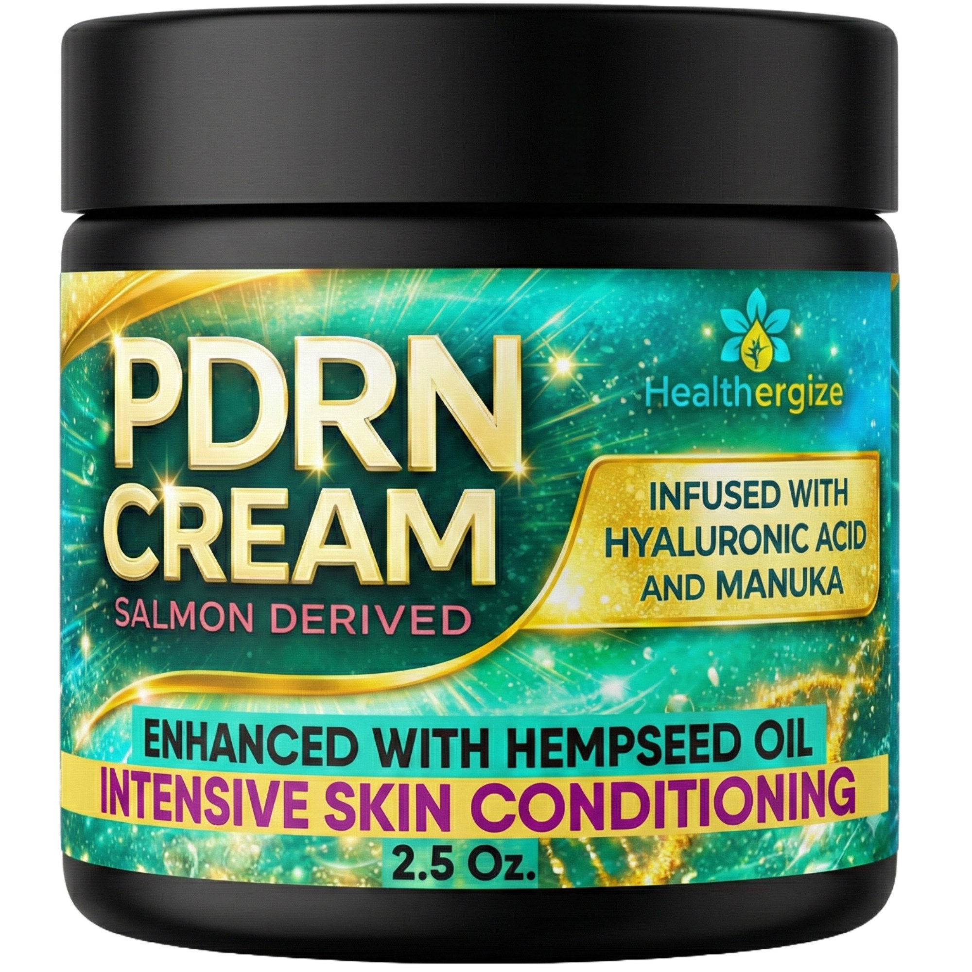 PDRN Cream with Salmon DNA, Manuka Honey, Hyaluronic Acid & Hempseed Oil — Korean Anti Aging Face Moisturizer, Firming, Plumping, Silky Skin Day Night