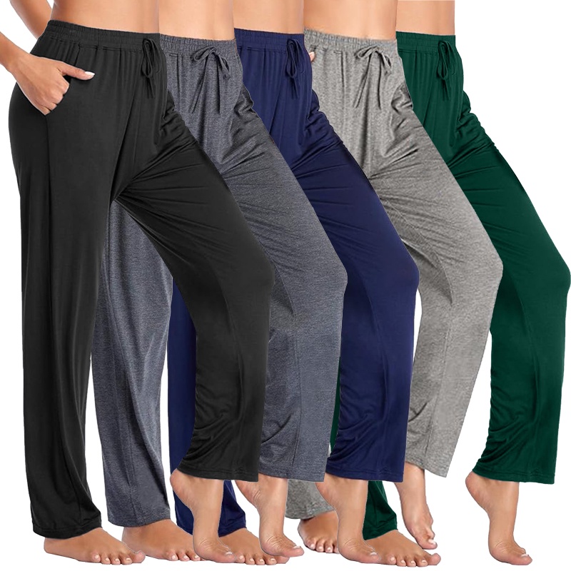 3-Pack Women's Loose Fit Lounge Pants - Soft Stretchy Leggings for Relaxing, Yoga, or Everyday Wear (S-3XL)