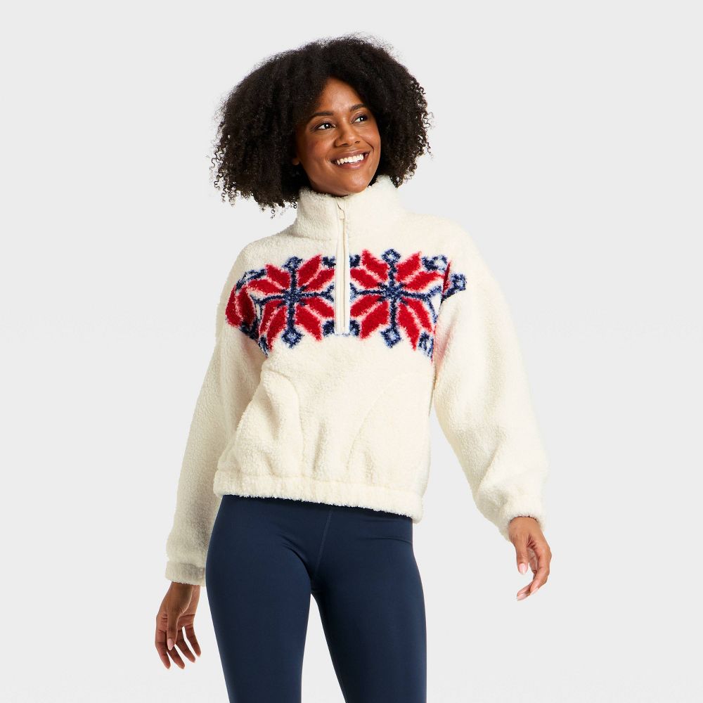 Women's High Pile Fleece 1/2 Zip Pullover Jacket - All In Motion