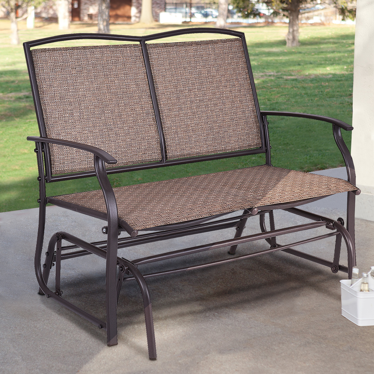 Costway Patio Glider Rocking Bench Double 2 Person Chair Loveseat Armchair