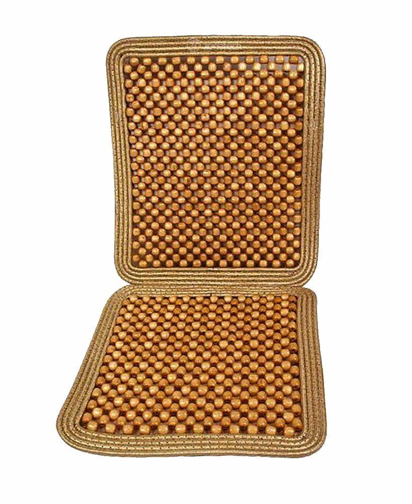 Zone Tech Natural Wooden Beaded Massage Seat Cushion Car Home Chair Cover