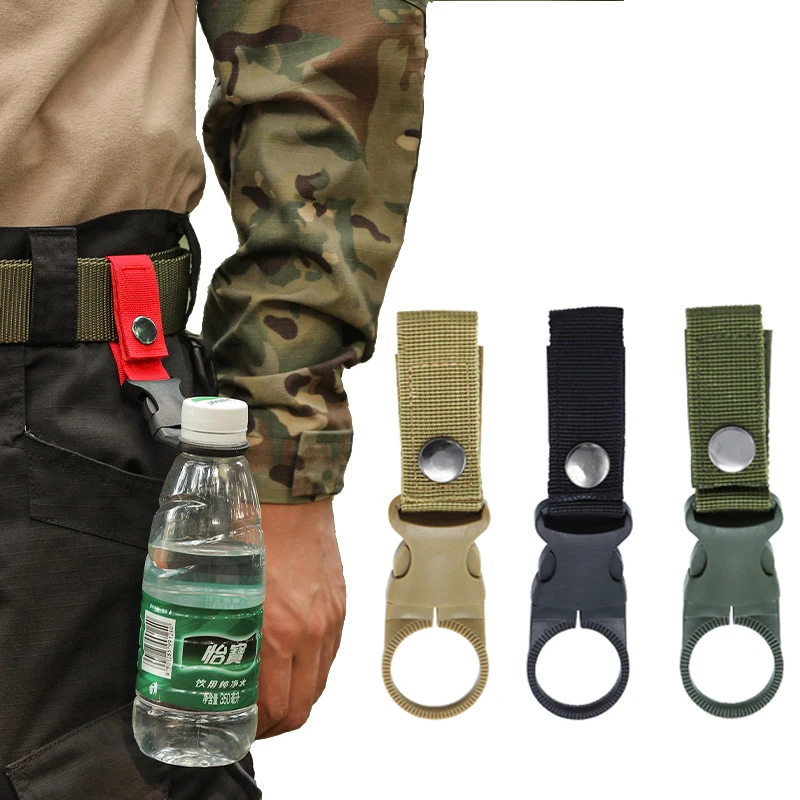 Nylon Webbing Water Bottle Holder with Carabiner Clip