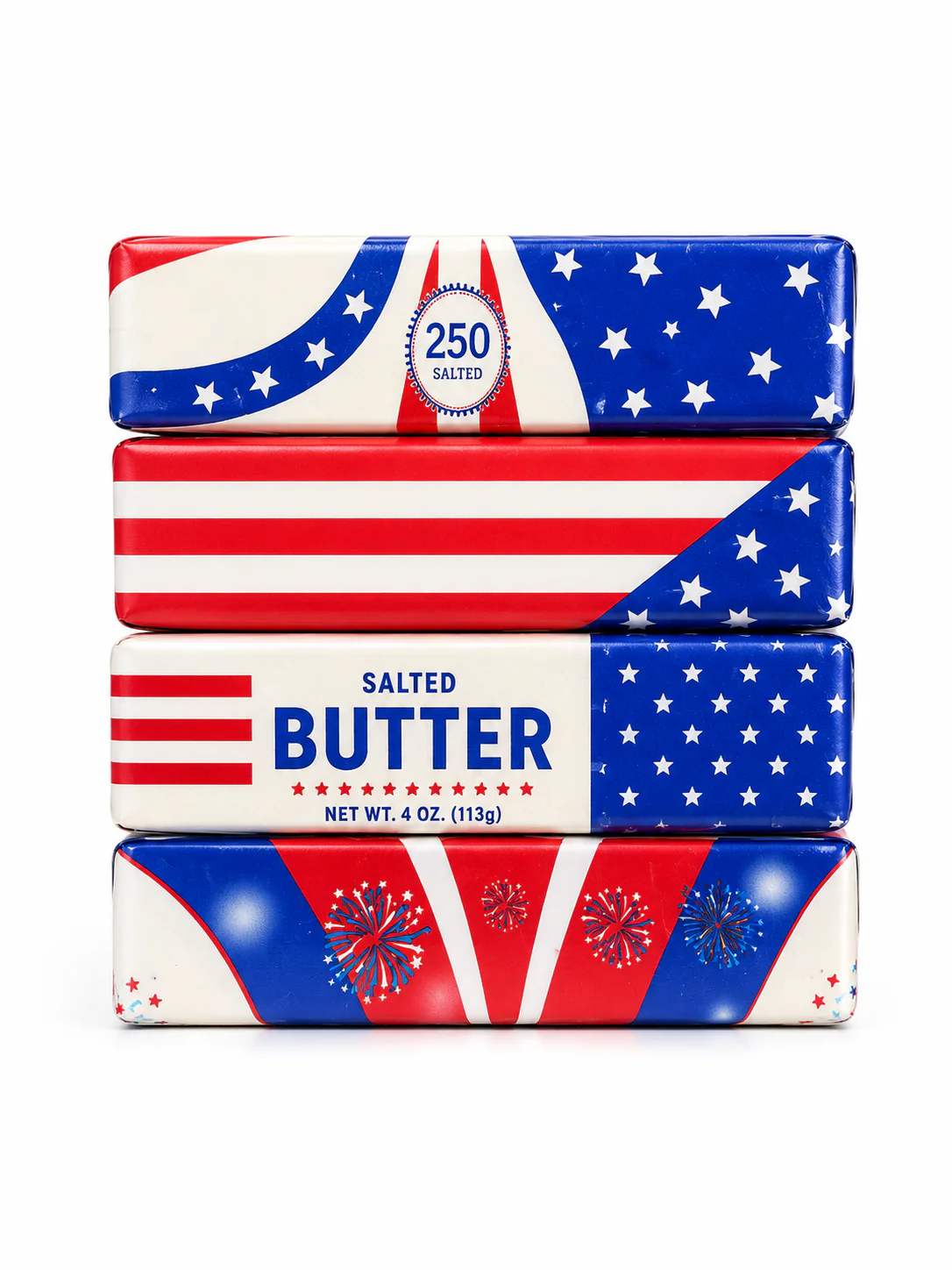 4-Pack USA Butter Squishy Toy - Patriotic America 250 Fidget Squeeze Toy