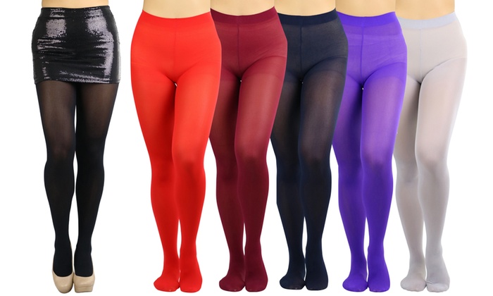 6-Pack ToBeInStyle Women's Basic or Vibrant Semi Opaque Pantyhose