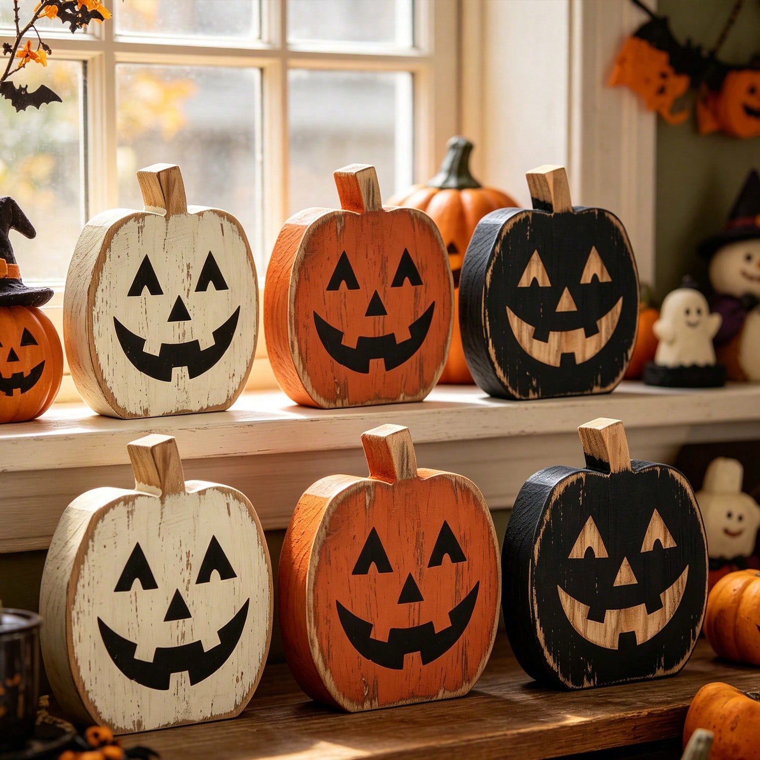 6-Pack Halloween Pumpkin Desktop Decor