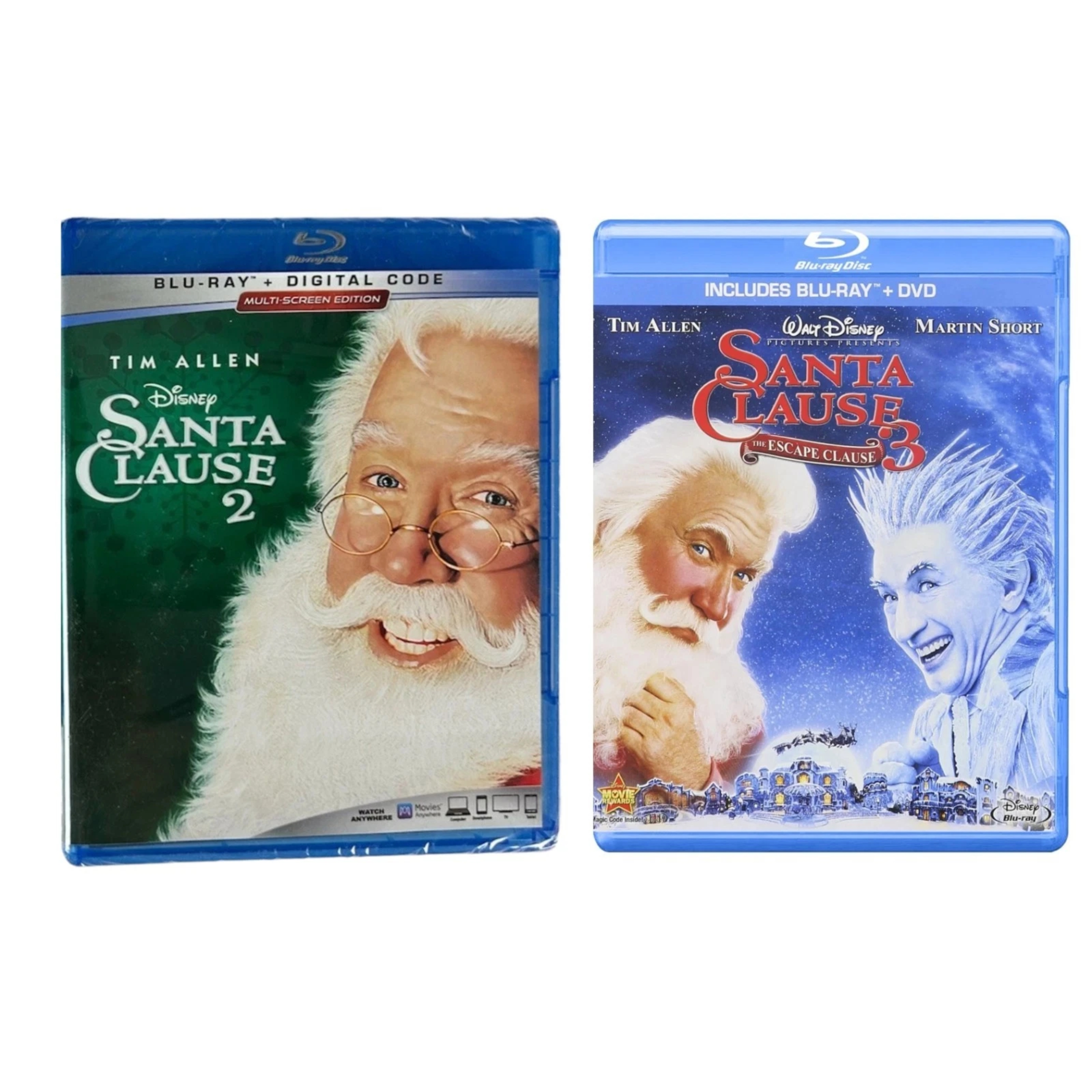 Santa Clause 2 & Santa Clause 3 The Escape Clause Tim Allen Blu-ray Movie Bundle