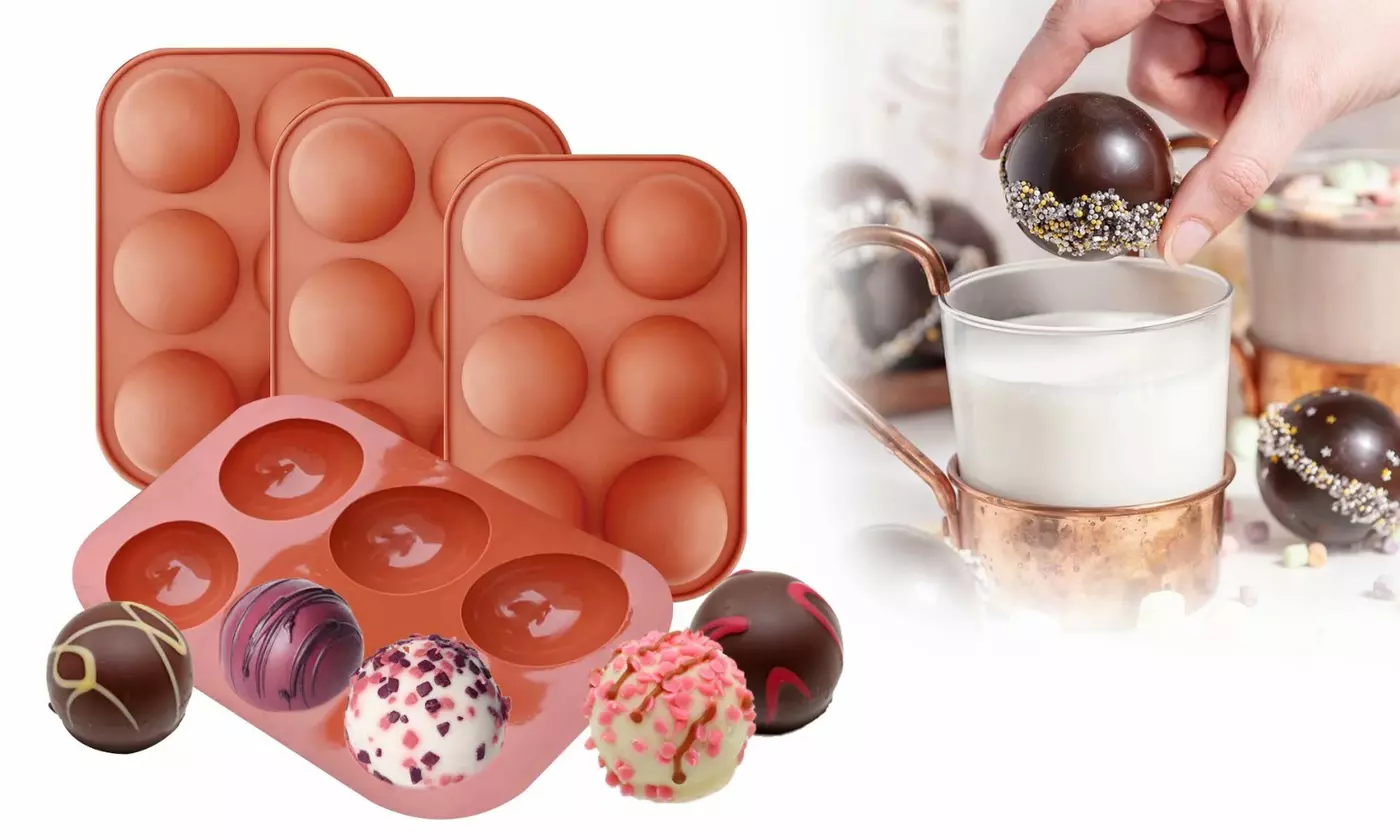 3-Pack: Chocolate Bomb Semi-Sphere Silicone Mold