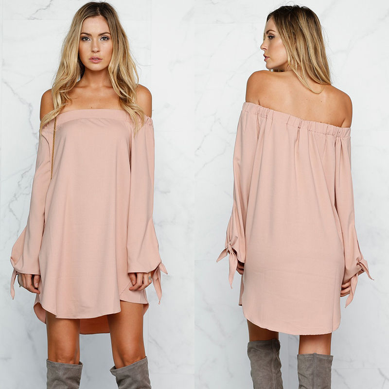 Long Sleeve Off Shoulder Dress