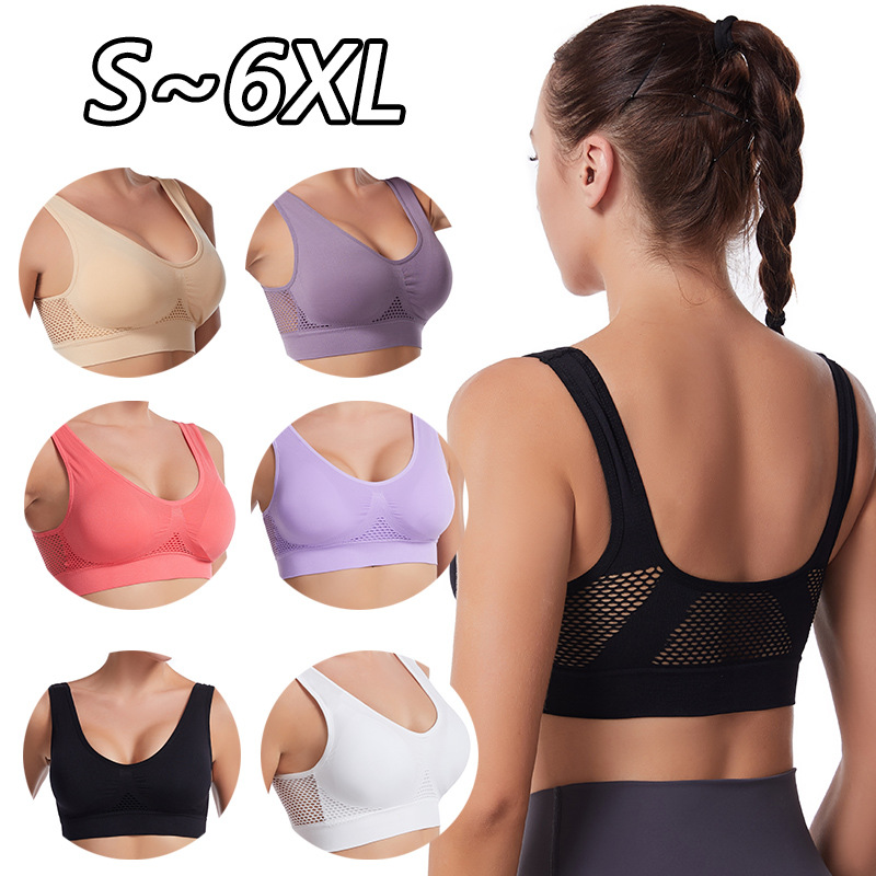 3 Pack: Women Seamless Mesh Sports Bras With Chest Pad