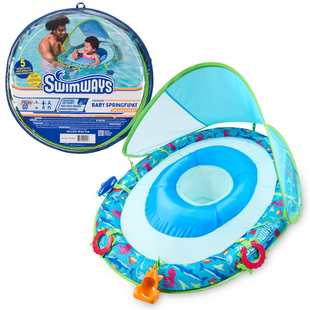 Swimways Sun Canopy Spring Float with Hyper-Flate Valve - Splash N Play