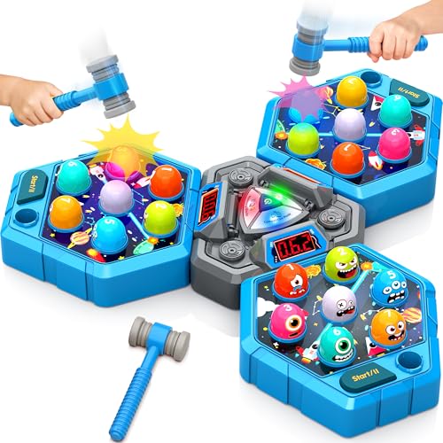 ANNKIE WHACK GAME MOLE, TOYS FOR AGE 3-12, INTERACTIVE EDUCATIONAL, 35978 - BLUE