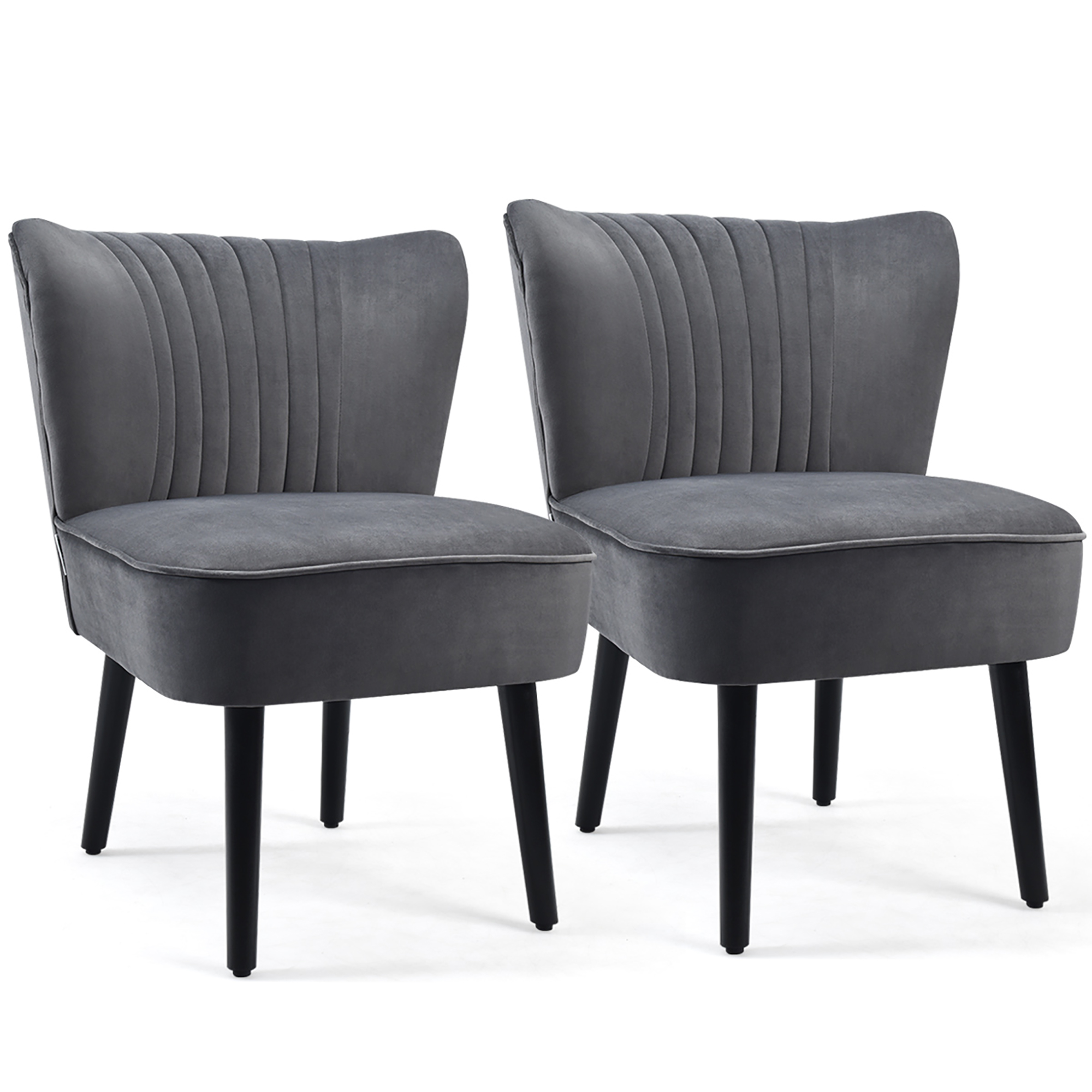 Costway Set of 2 Armless Accent Chair Upholstered Leisure Chair Single Sofa