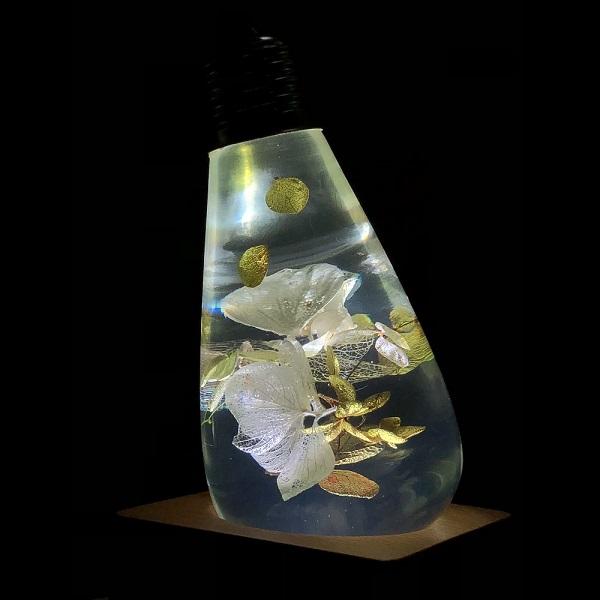 EP LIGHT LED Bulb,Unique Gift, Creative Lighting - white hydrangea