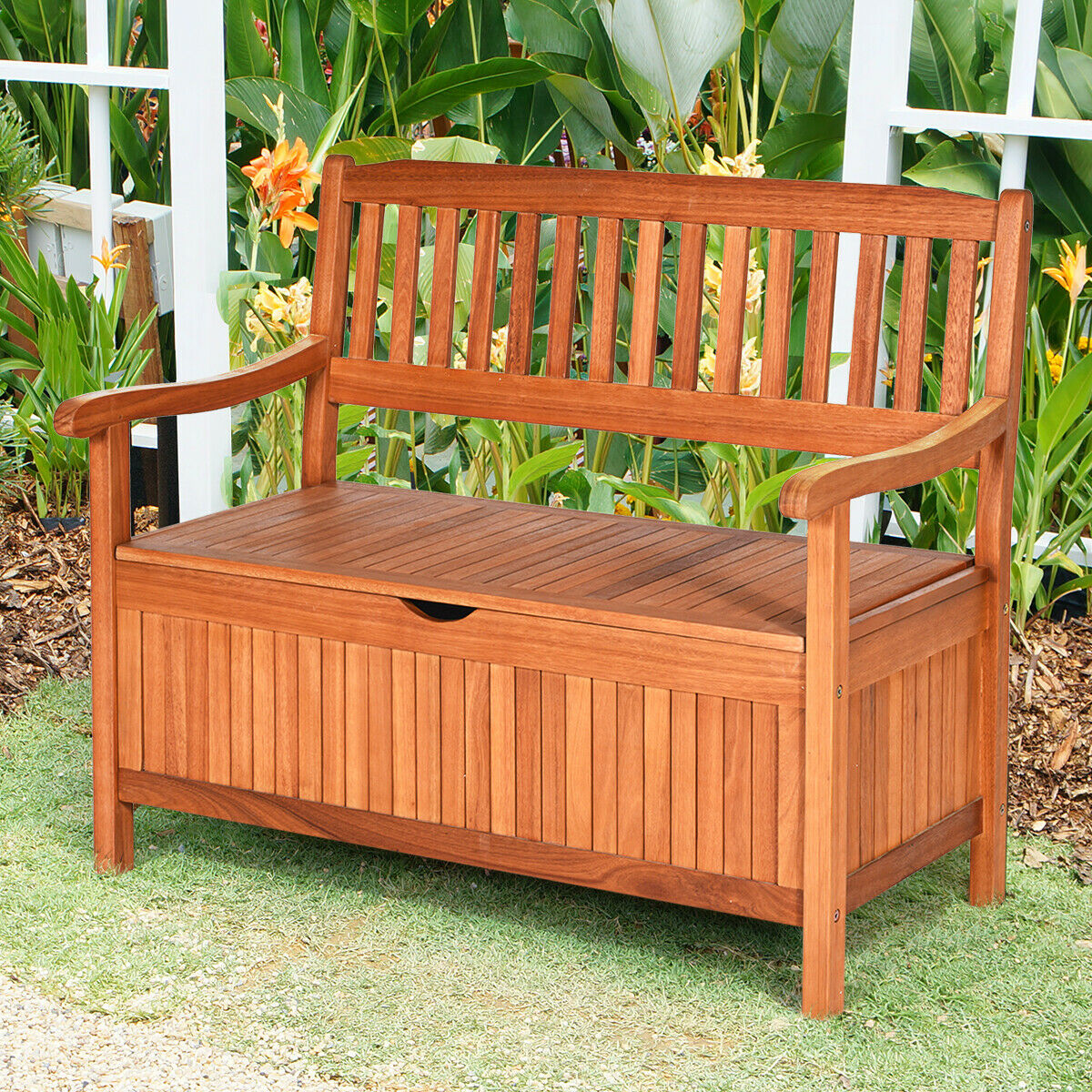 42'' Wood Storage Bench Deck Box