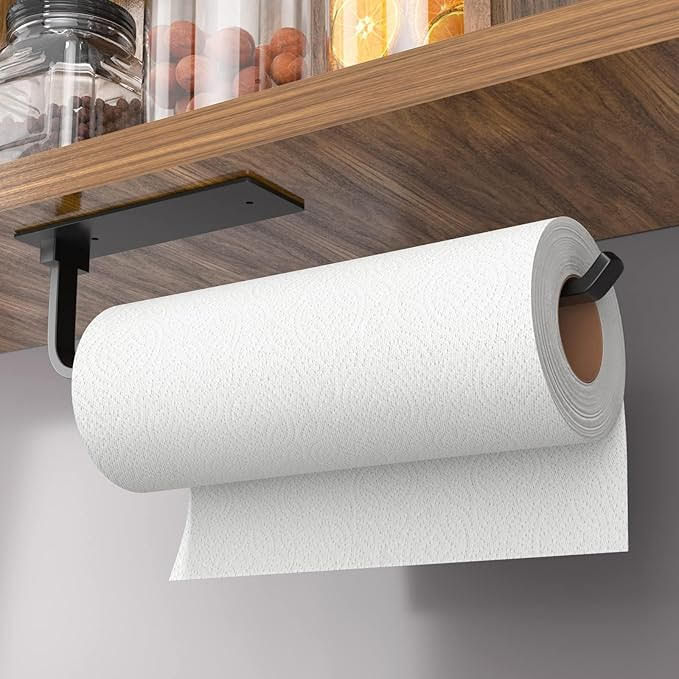 Paper Towel Holder Under Cabinet: Self-Adhesive or Drilling Paper Towel Dispenser - Stainless Steel Paper Towel Roll Holder