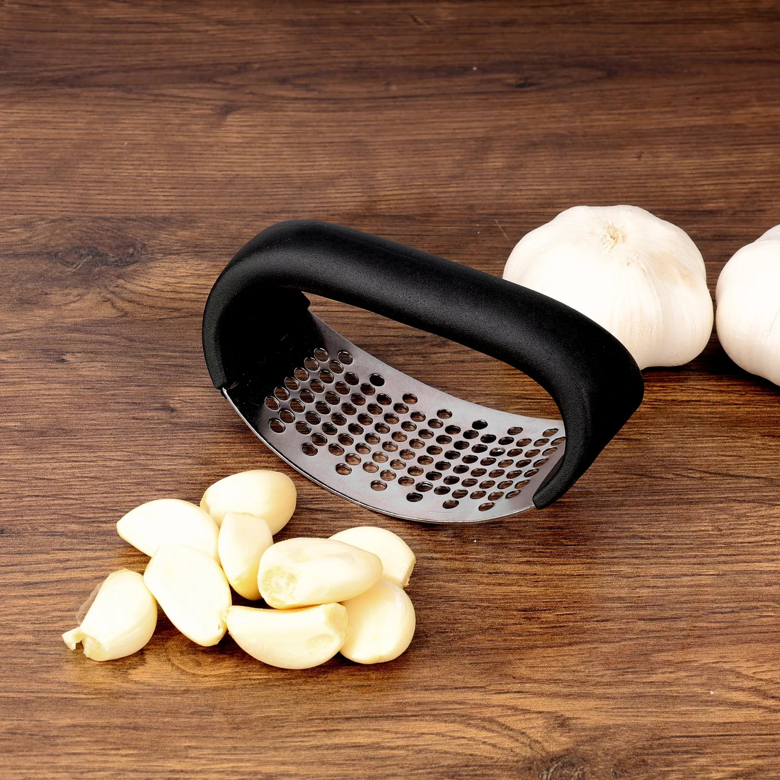 Stainless Steel Garlic Press Rocker Heavy Duty Garlic Crusher (2 and 4-Pack Available)