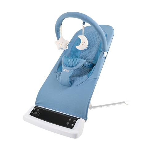 NUBY DELUXE BABY BOUNCER SEAT PORTABLE INFANT BOUNCER WITH MUSIC - BLUE