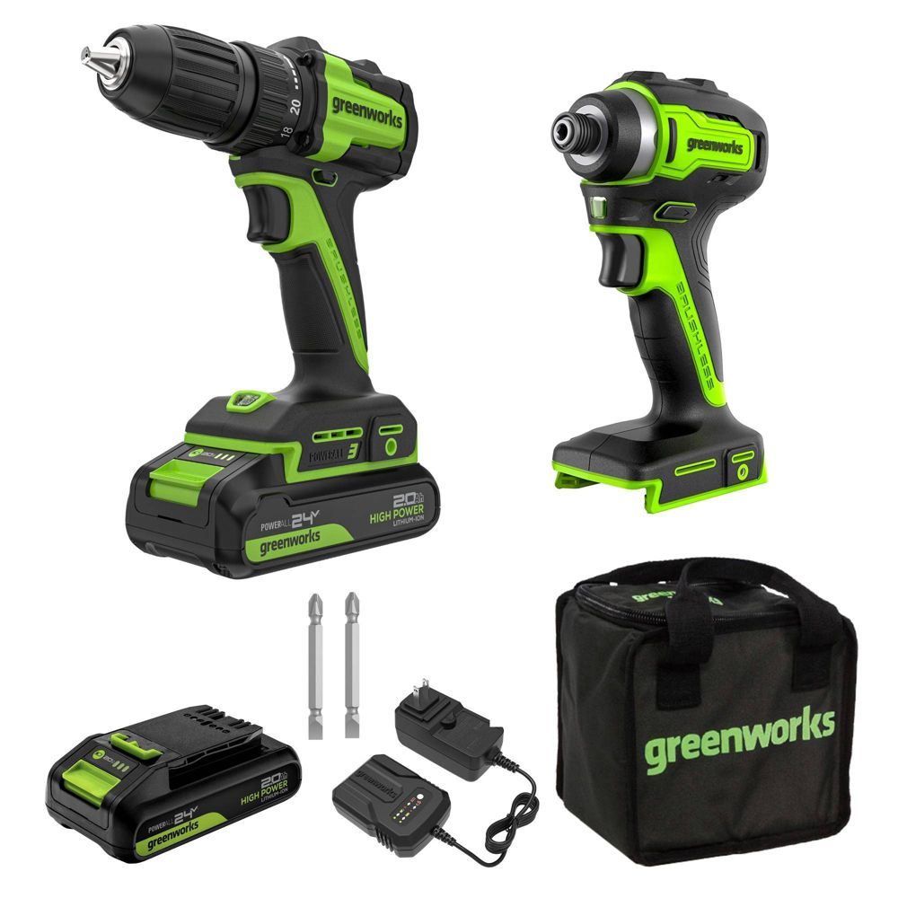 Greenworks POWERALL 24V Cordless Brushless Drill/Impact Driv - Open Box