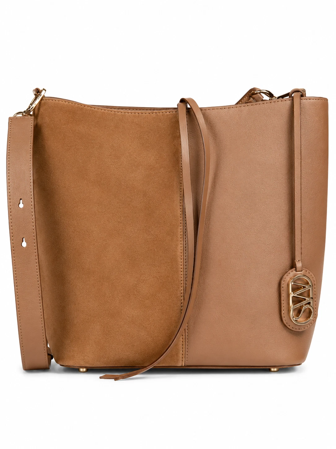 STUART WEITZMAN BUCKET BAG WITH WALLET 5050 Suede and leather