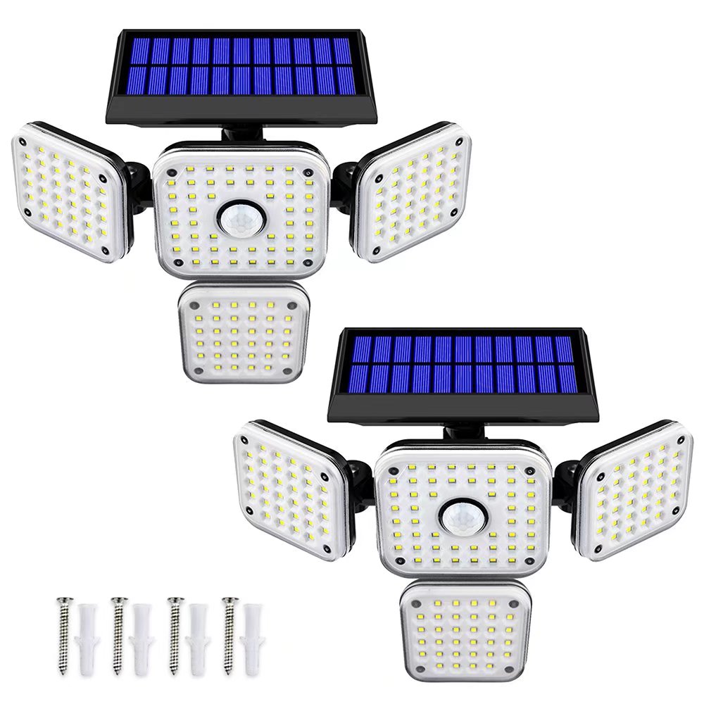 2-Pack 144 LED Solar Motion Sensor Light Flood Light Security Light