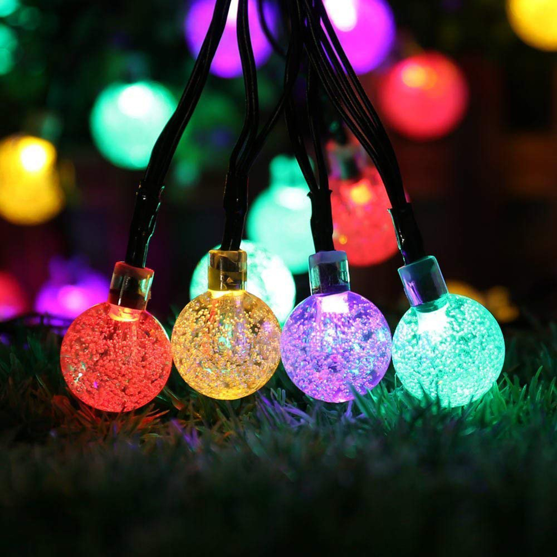 20ft 30 LEDs Solar String Ball Lights Outdoor Garden Lamp Party Decor