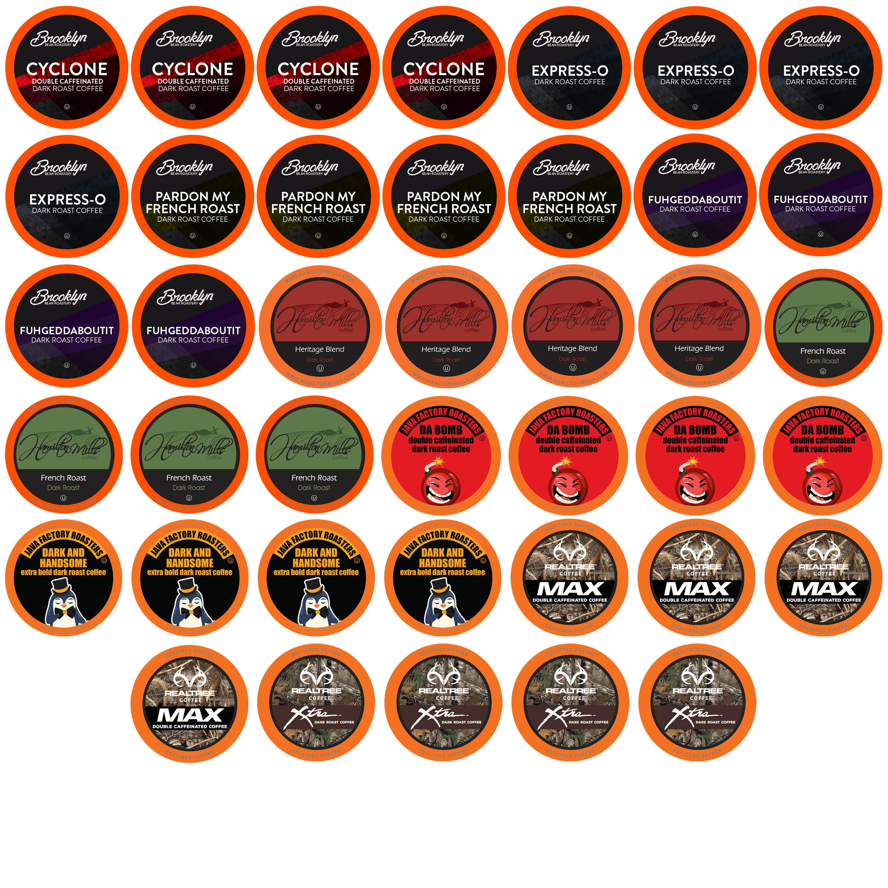 Two Rivers Bold Dark Roast Assorted Coffee Pods for Keurig Brewers, 40 Count