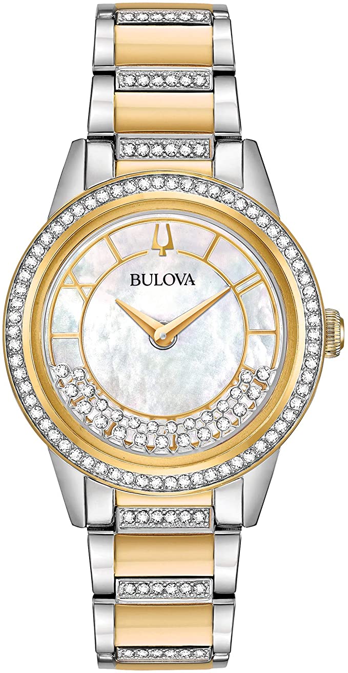 Bulova TurnStyle Crystal Two-Tone Ladies Watch