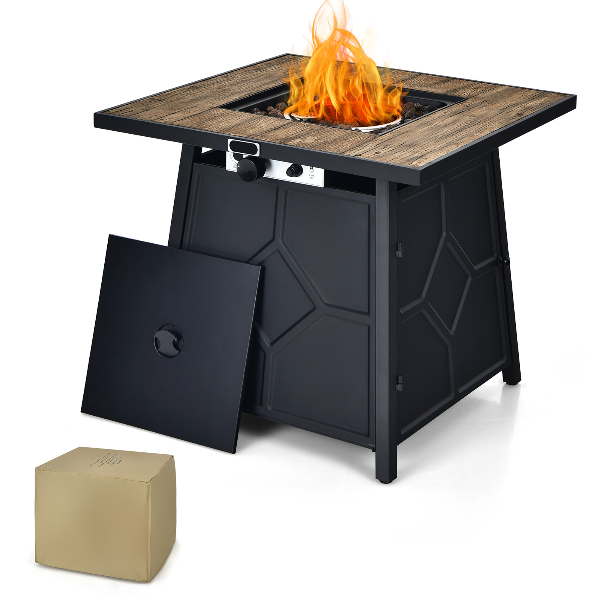 Coatway 28 Inches Propane Gas Fire Pit Table  40,000 BTU Outdoor Heater W/C
