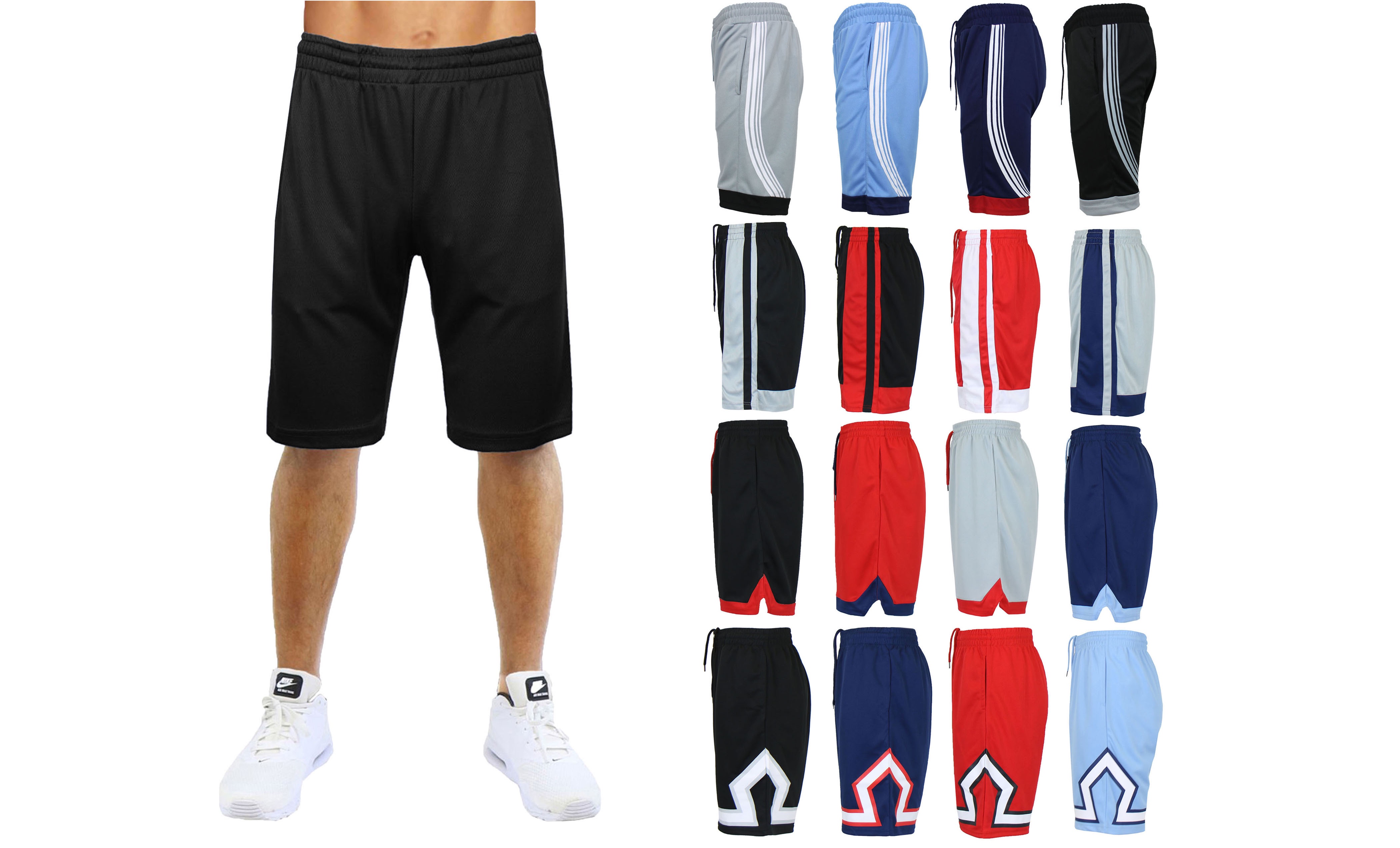 4-Pack Men's Moisture Wicking Performance Mesh Shorts