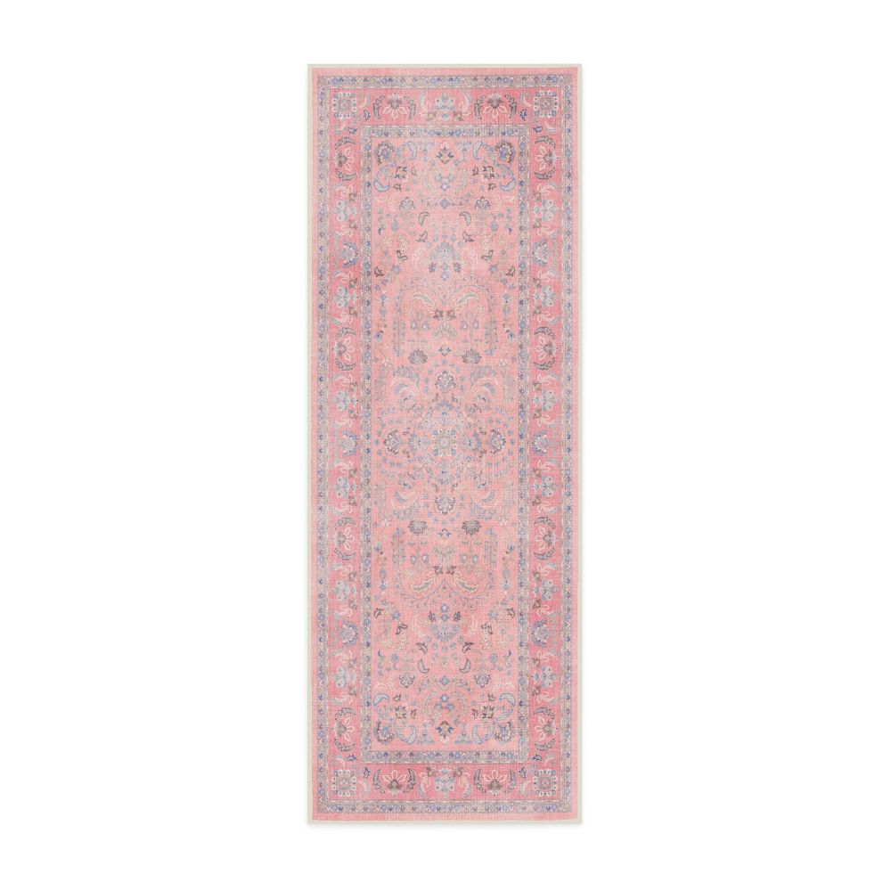 Ruggable 2'x7' Washable Bridgerton Debutante's Dream Runner Rug Rose