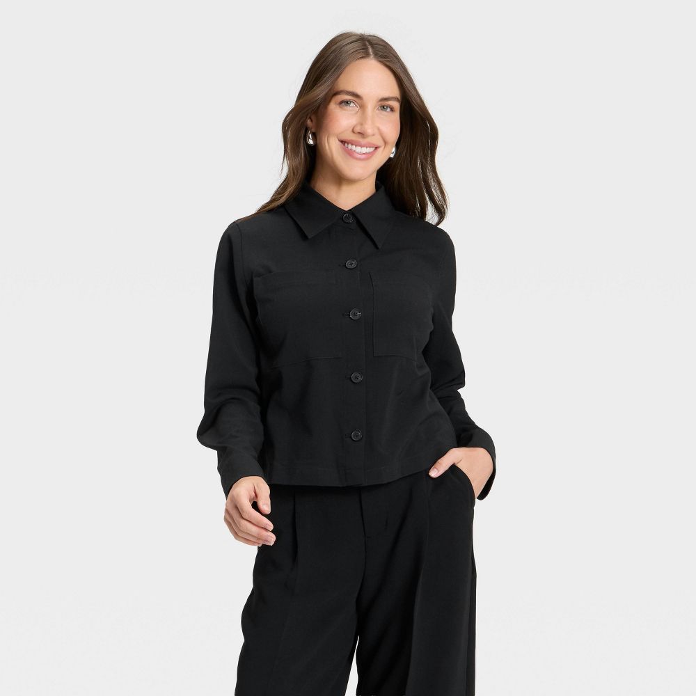 Women's Plain Weave Shirt Jacket - A New Day