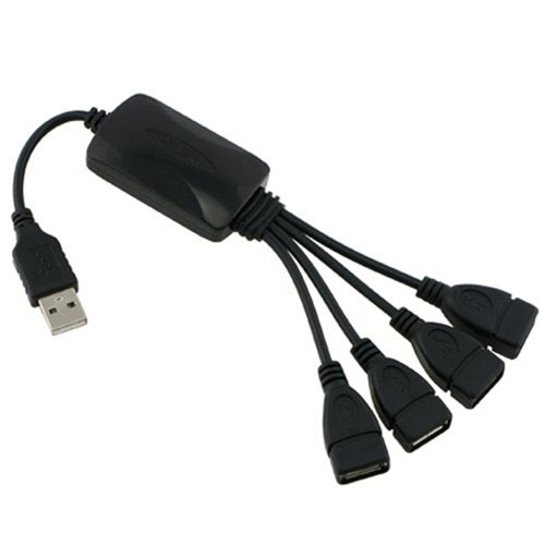 Black 4-Port High Speed USB 2.0 Hub Black 4-Port High Speed USB 2.0 Hub