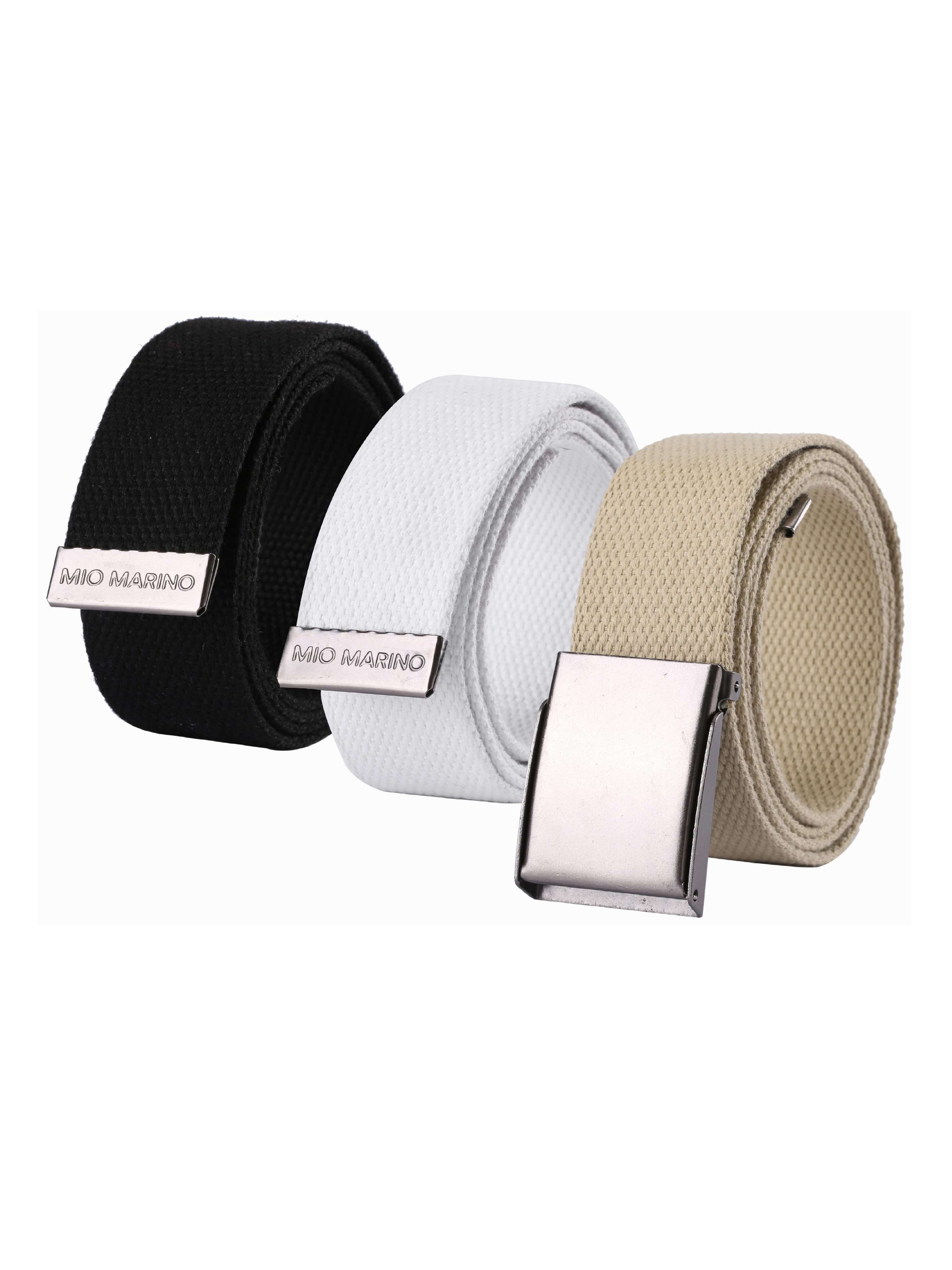 3-Pack Men's Military Style Web Belt